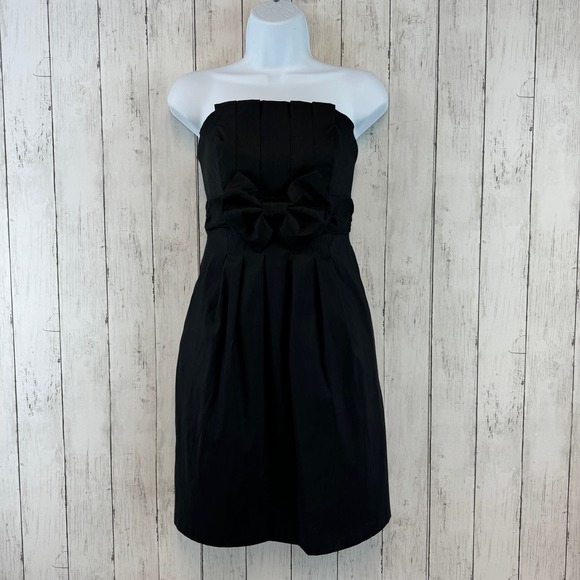 Jessica McClintock Dresses & Skirts - VTG 90’s Jessica McClintock Black Bow Front Pockets Cocktail Party Dress Size 8